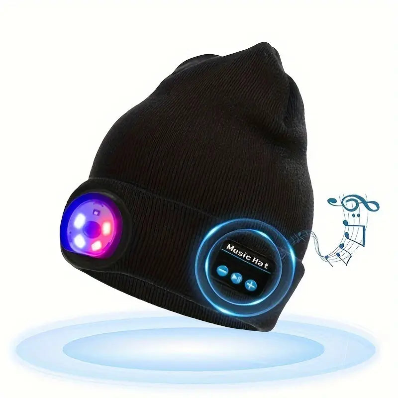 Gorro reproductor de música con linterna