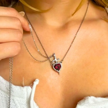 COLLAR PAREJA: ESPADA + CORAZÓN | ENVÍO GRATIS ❤️🔥⚔️
