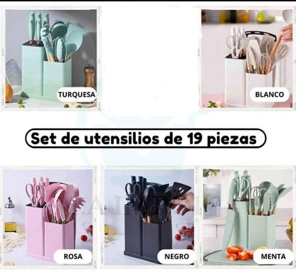 SET DE UTENSILIOS, CUCHILLOS Y TABLA 🥄✂️🔪