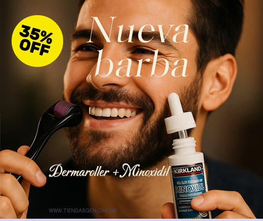 SUPER PACK FACIAL MINOXIDIL LIQUIDO PARA BARBA + REGALO DERMAROLLER