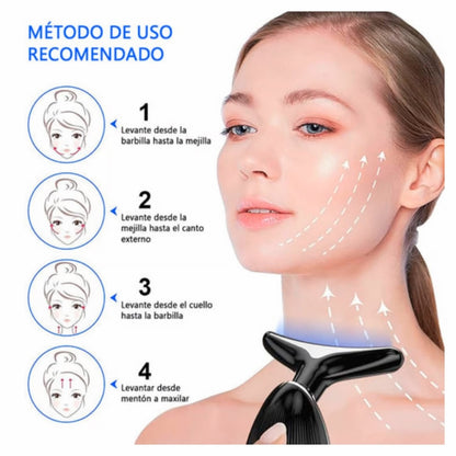 Masajeador Reductor Arrugas y papada con 3 luz Led RECARGABLE